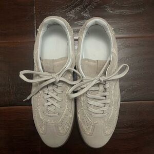 ALOHAS Cream Crochet Leather Sneakers